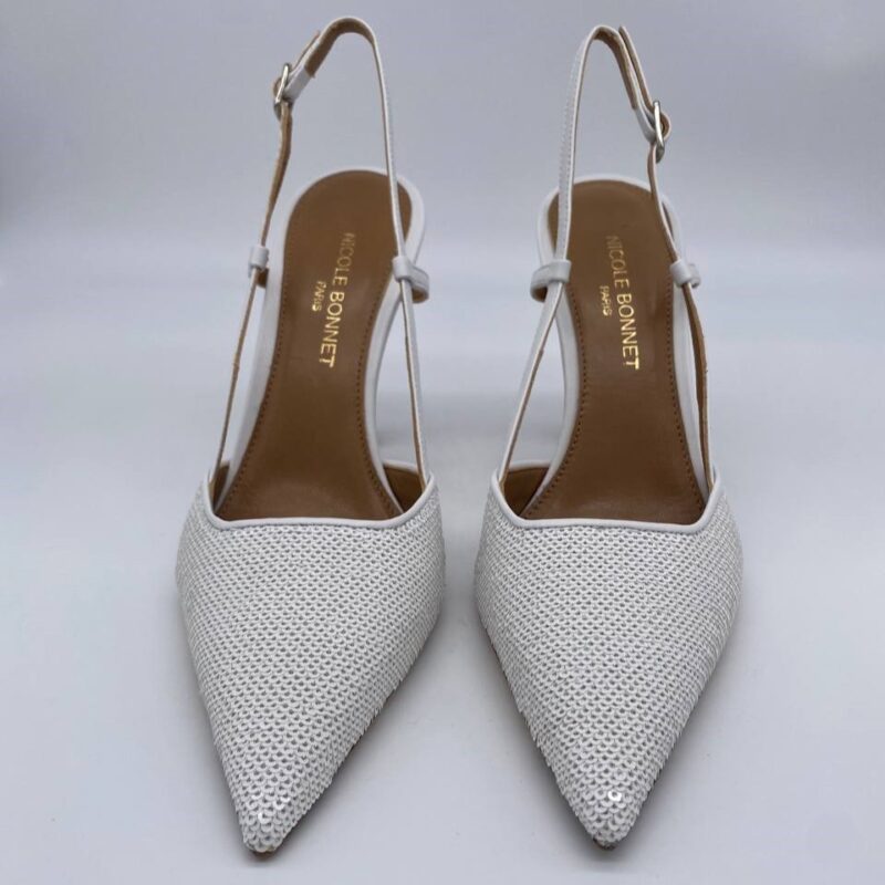 Chanel paillettes bianche tacco 90