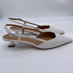 Chanel raso bianco quadro tacco 30