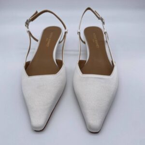 Chanel raso bianco quadro tacco 30