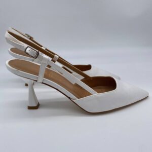 Chanel raso bianco quadro tacco 70