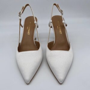 Chanel raso bianco quadro tacco 70