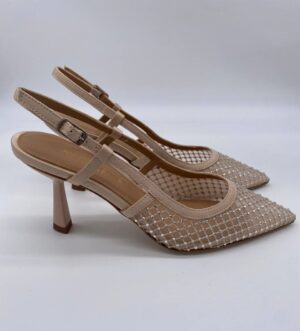 Chanel rete beige con Strass Crystal tacco 70
