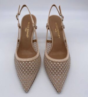 Chanel rete beige con Strass Crystal tacco 70