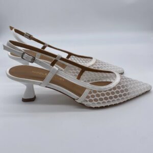 Chanel rete bianca tacco 50
