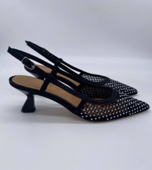 Chanel rete nera con Strass Crystal tacco 50