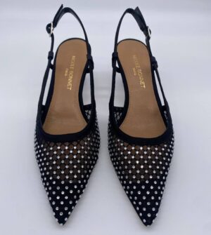 Chanel rete nera con Strass Crystal tacco 50