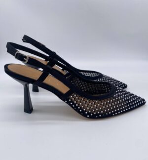 Chanel rete nera con Strass Crystal tacco 70