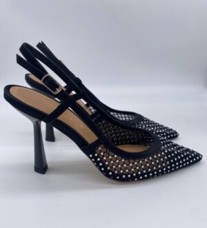 Chanel rete nera con Strass Crystal tacco 90