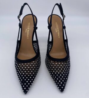 Chanel rete nera con Strass Crystal tacco 90