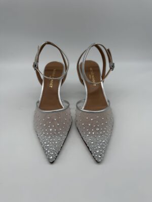 Chanel rete argento con strass tacco 70