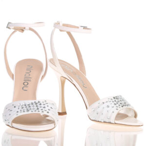 NINALILOU | Sandalo tessuto strass, tacco 9,5