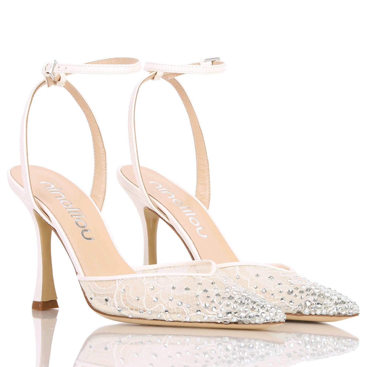 NINALILOU | Chanel in pizzo con strass, tacco 9,5 - immagine 2