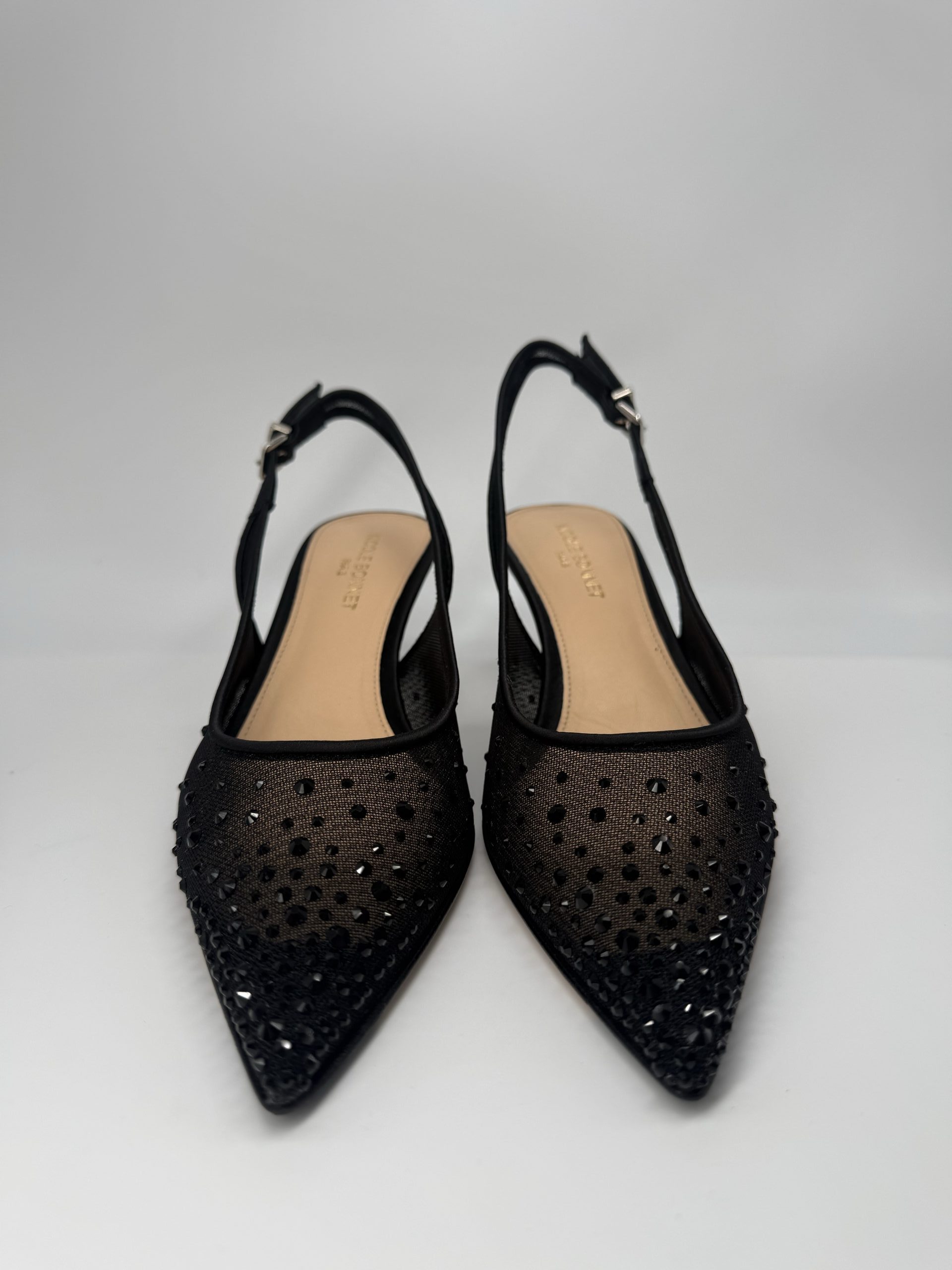 NICOLE BONNET | Chanel rete nera strass, tacco 50