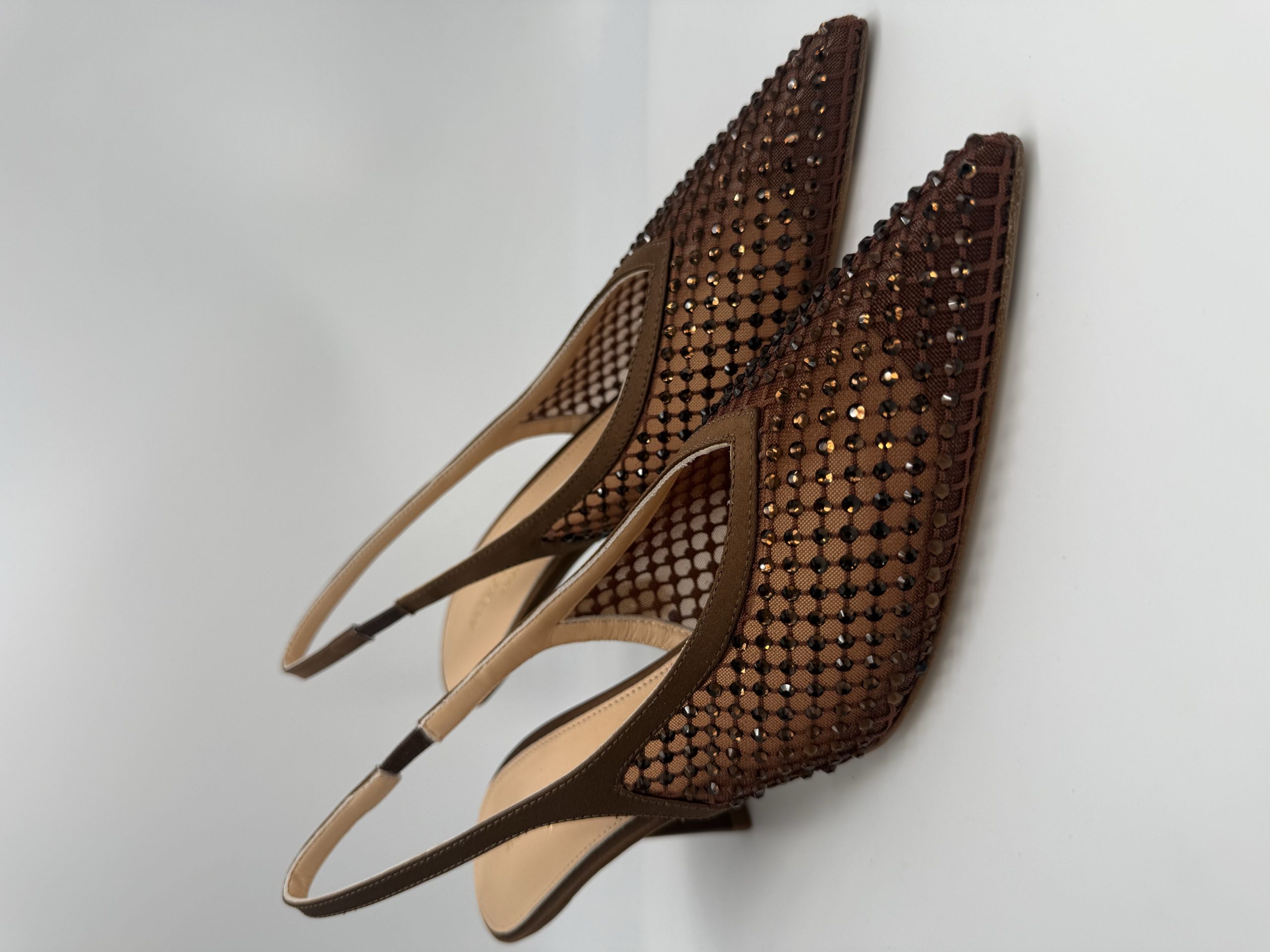 NICOLE BONNET | Chanel rete marrone strass, tacco 70 - immagine 3