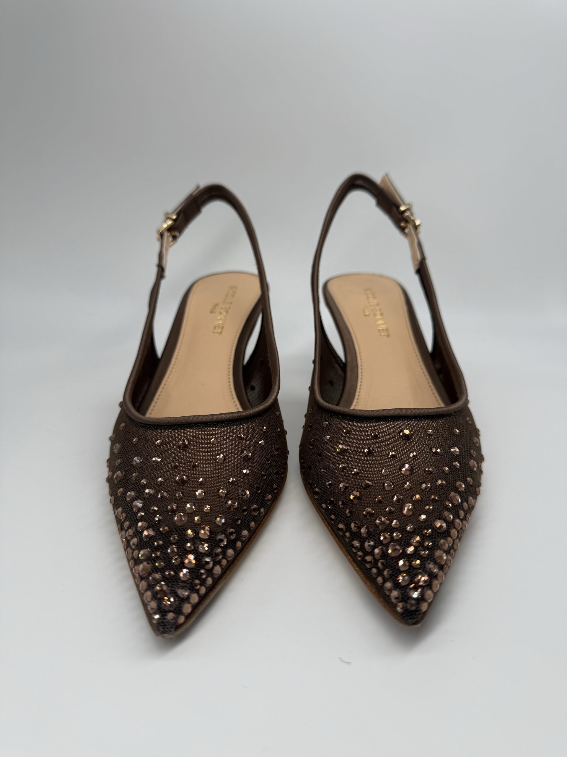 NICOLE BONNET | Chanel rete marrone strass, tacco 50