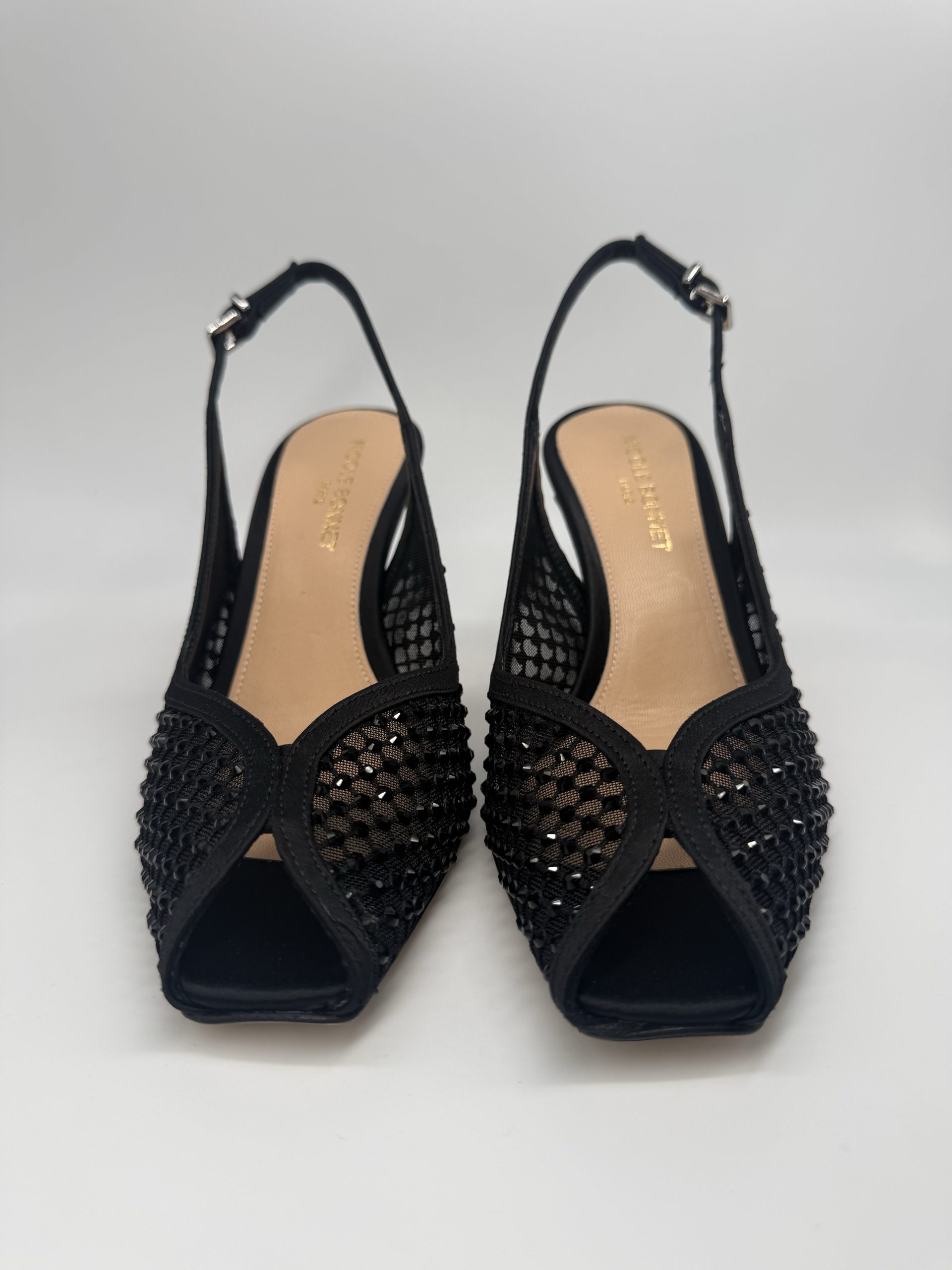 NICOLE BONNET | Chanel spuntato rete nero strass tacco 70