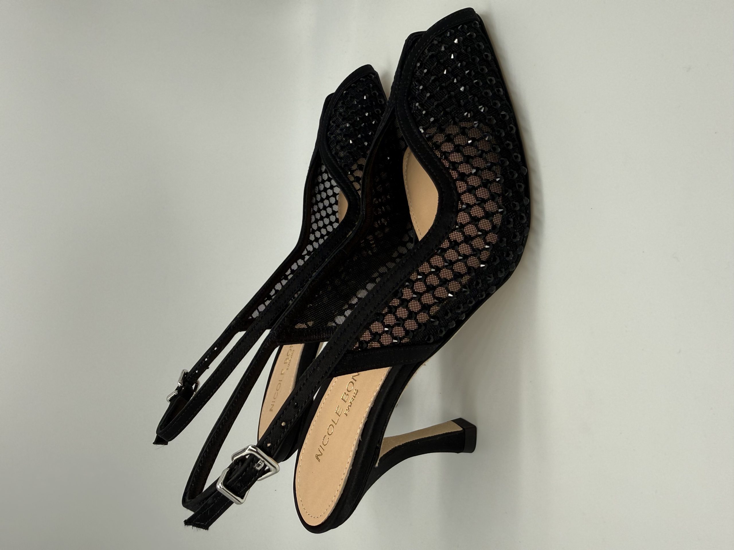 NICOLE BONNET | Chanel spuntato rete nero strass tacco 70 - immagine 3
