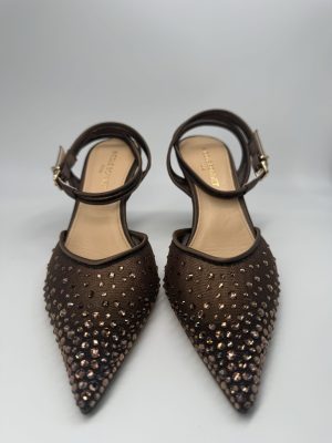 NICOLE BONNET | Chanel rete marrone strass, tacco 70