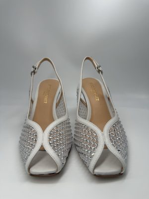 NICOLE BONNET | Chanel spuntato rete bianca strass, crystal tacco 70