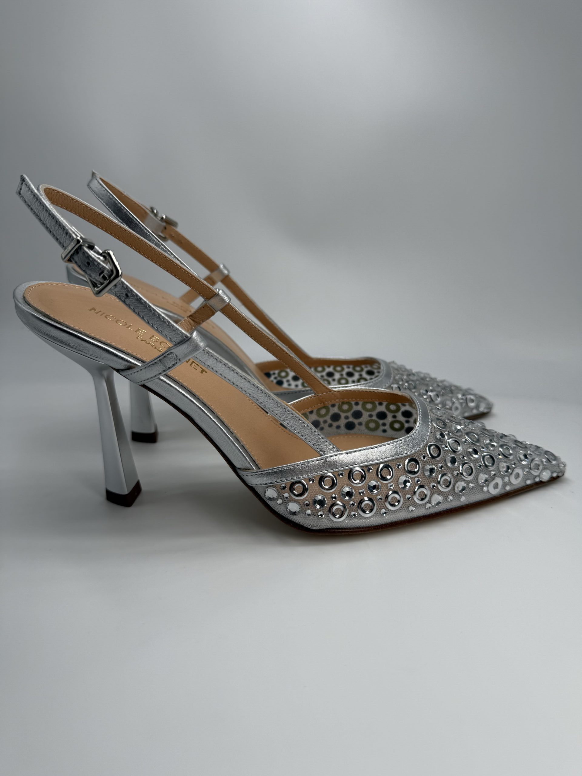 NICOLE BONNET | Chanel rete argento borchie, tacco 90 - immagine 3