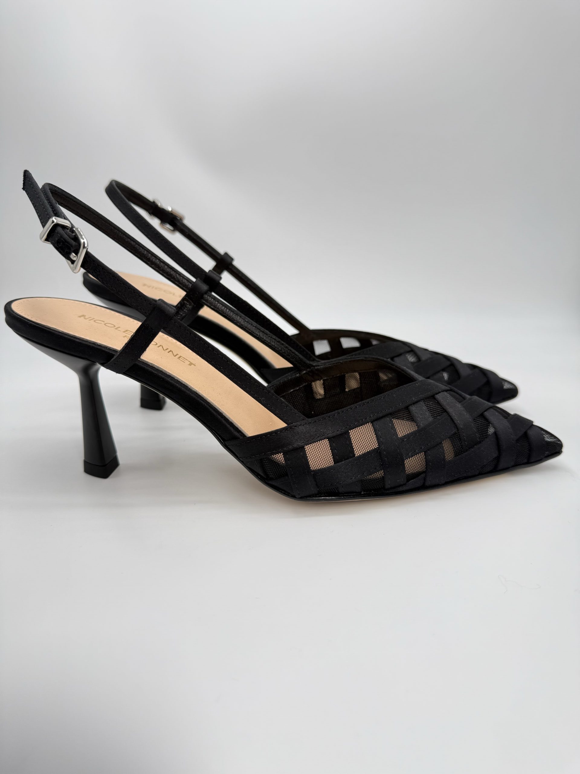 NICOLE BONNET | Chanel intreccio raso nero tacco 70 - immagine 3