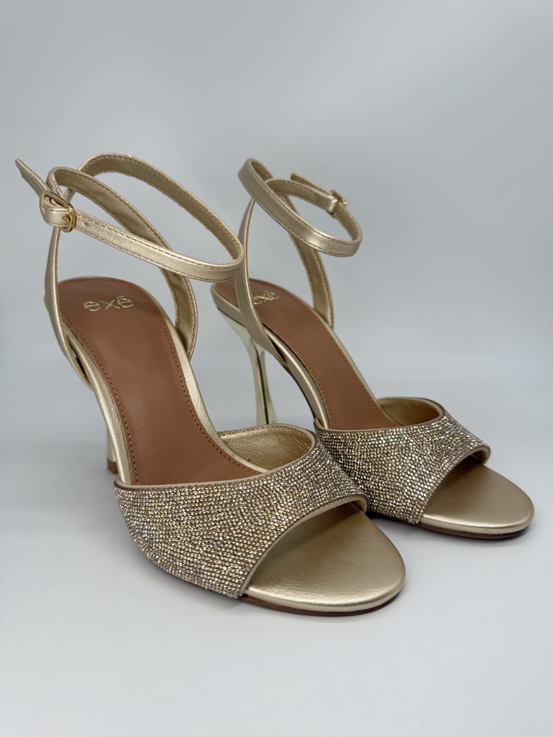 EXE Sandalo fascia strass platino tacco 90 - immagine 2