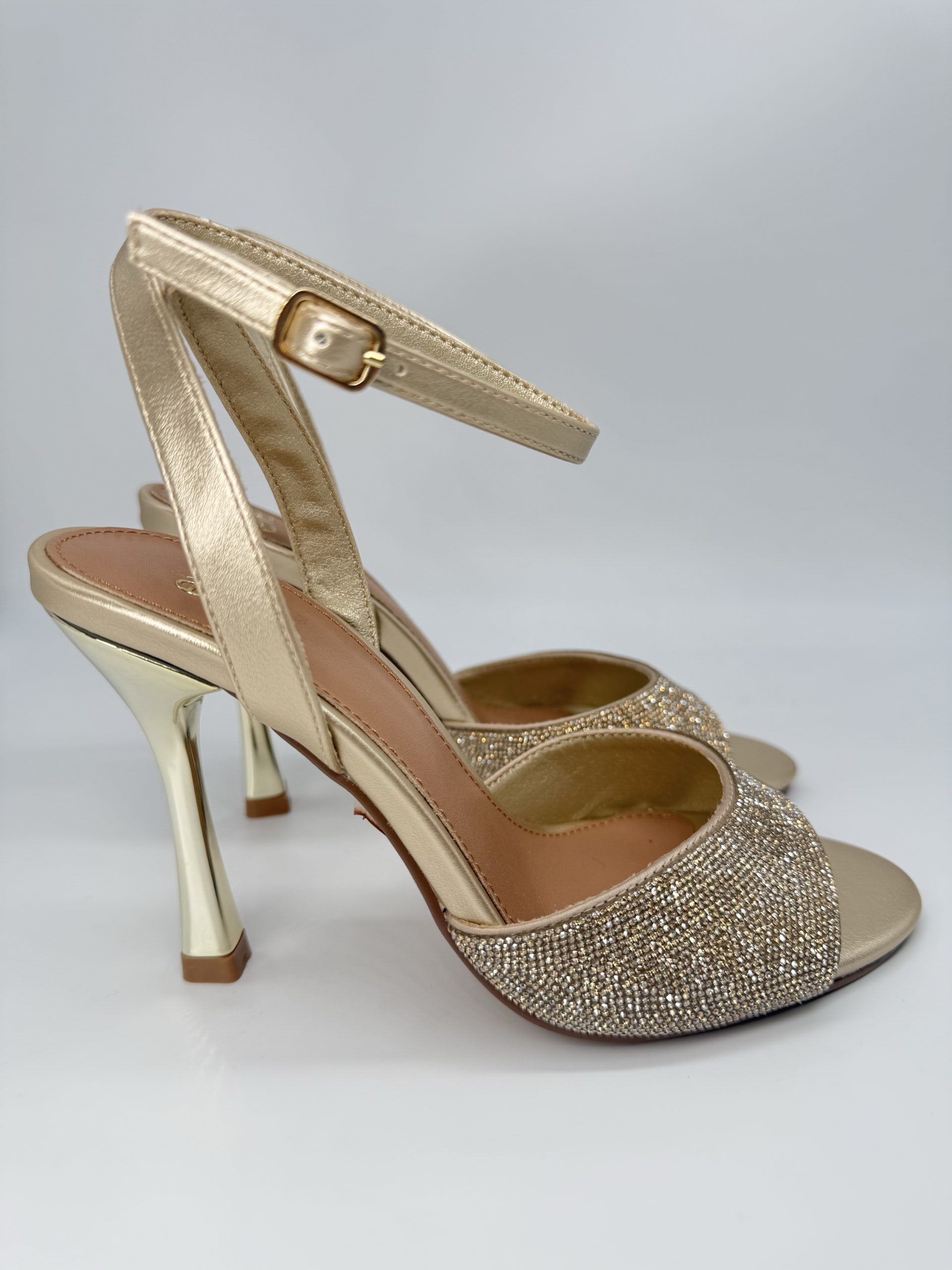 EXE Sandalo fascia strass platino tacco 90 - immagine 3